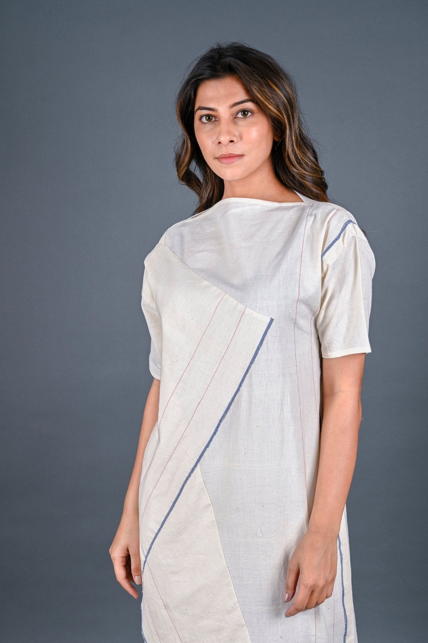Folded Dress Diagonal Detail - Zero Waste - CiceroniDressesRang by Rajvi