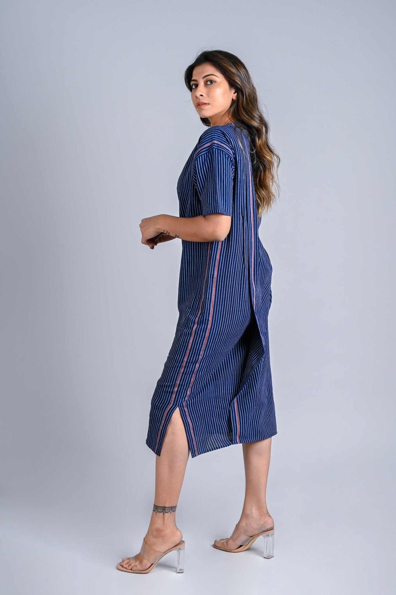 Folded Dress Diagonal Detail - Zero Waste - CiceroniDressesRang by Rajvi