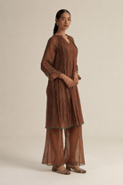 Folio Set - Brown - CiceroniKurta Set, Festive WearGaach