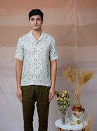 Forest Fern - Hand Embroidered Unisex Linen Shirt - CiceroniShirtsCultura Studio