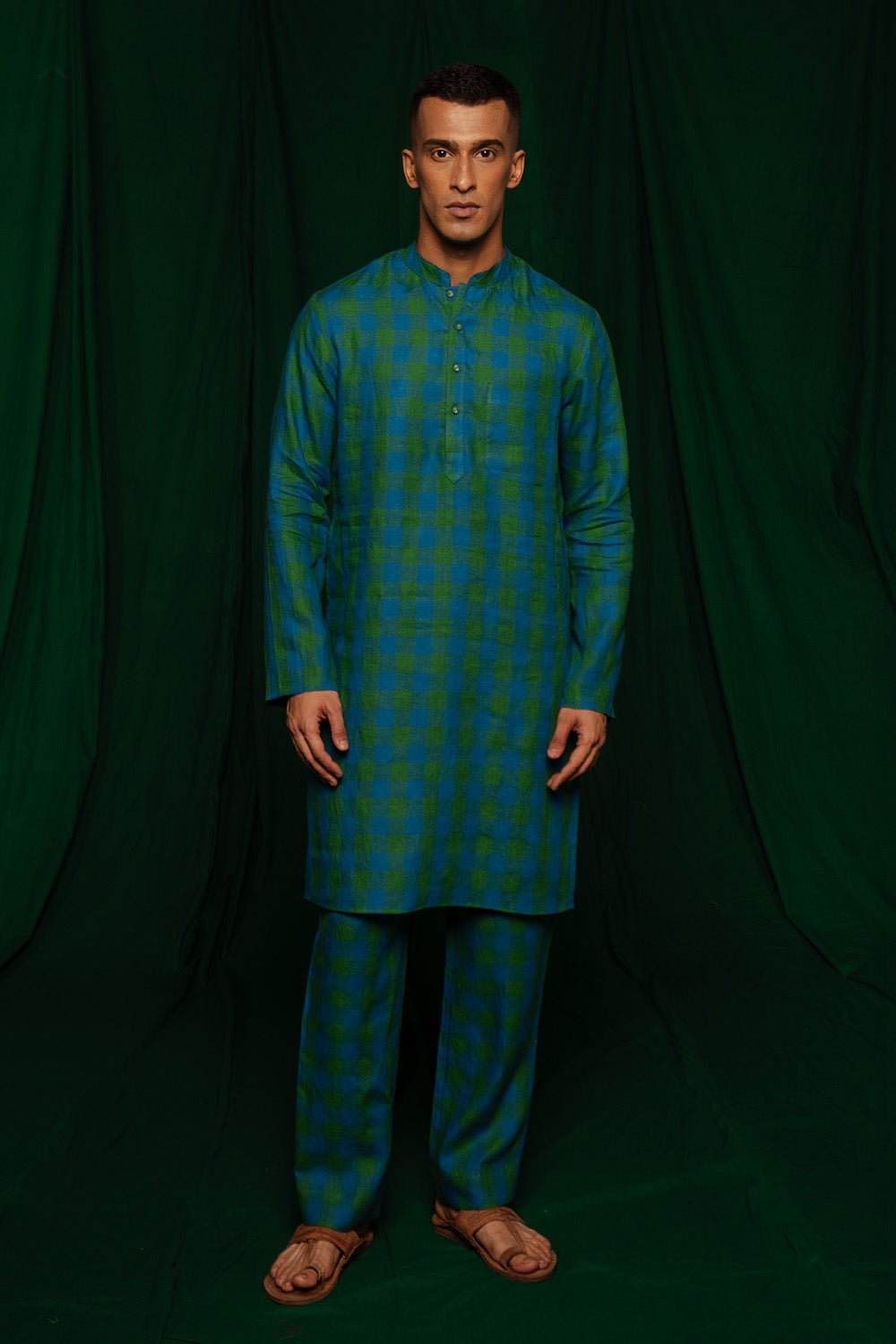 Forest Linen Men's Kurta Set - CiceroniKurta Set, Festive WearSaphed