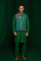 Forest Linen Nehru Jacket - CiceroniJacketsSaphed