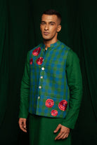 Forest Linen Nehru Jacket - CiceroniJacketsSaphed