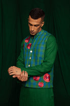 Forest Linen Nehru Jacket - CiceroniJacketsSaphed