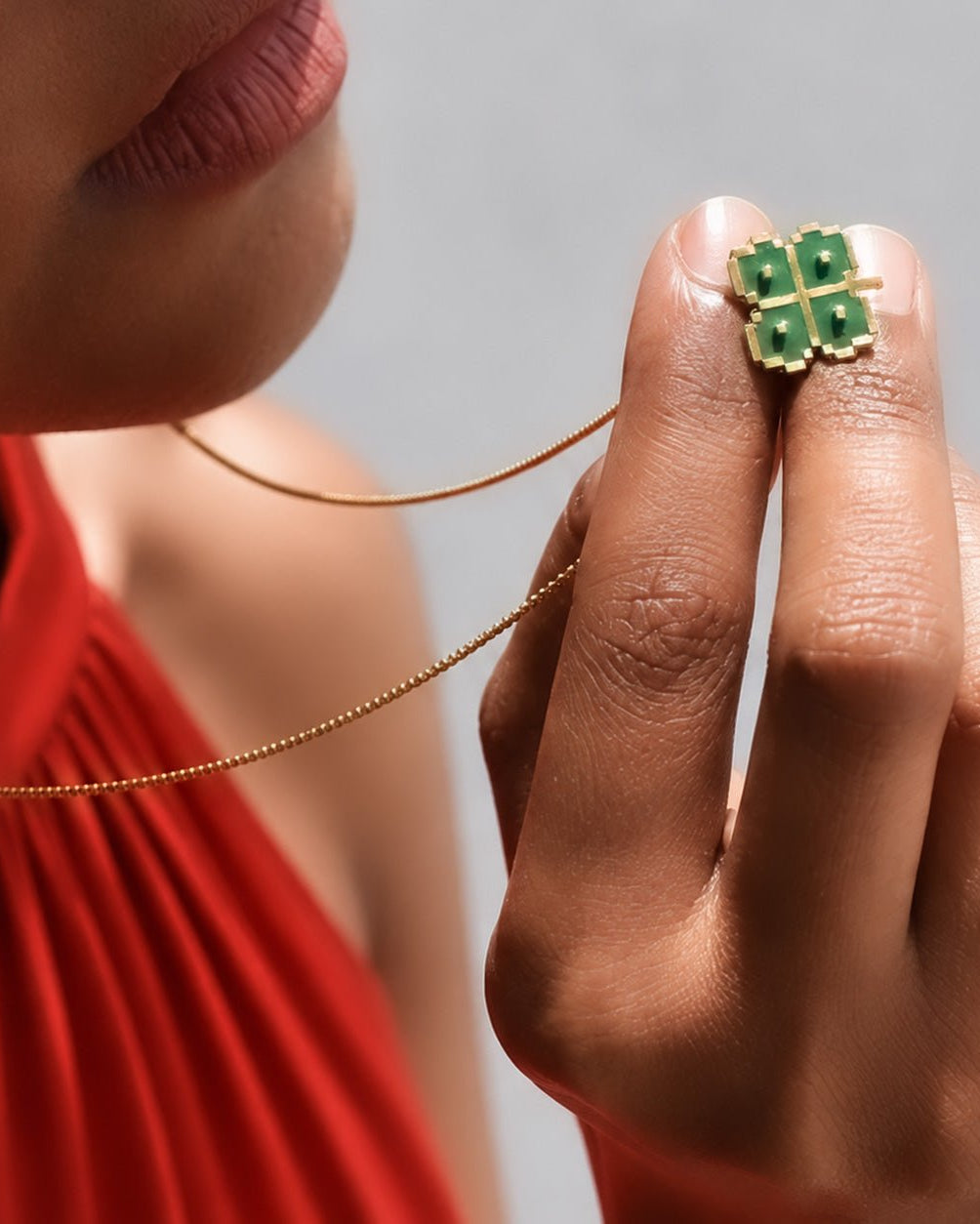Four Leaf Clover Pendant and Chain - CiceroniNeckpieceNO.NA.MÈ