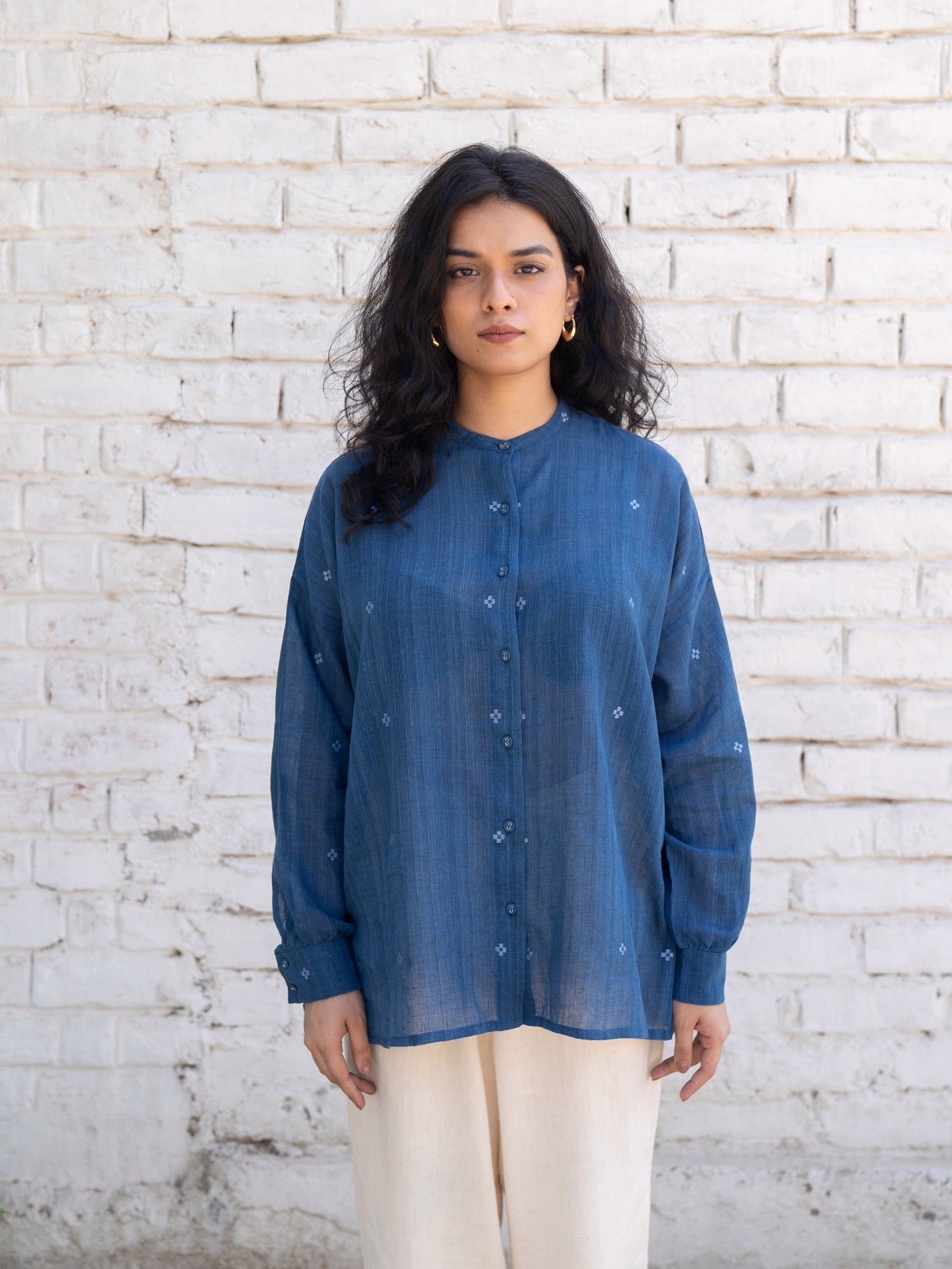 Fragments Jamdani Oversized Shirt - CiceroniWomen Shirtswith N.