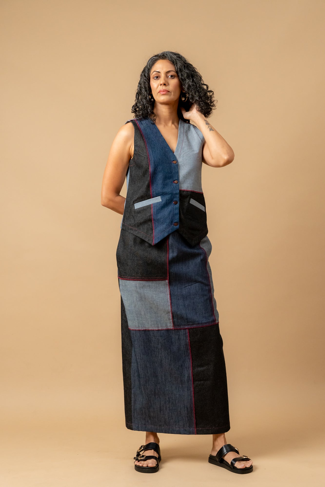 Francis Denim Patch Waistcoat - CiceroniWaistcoatDoodlage