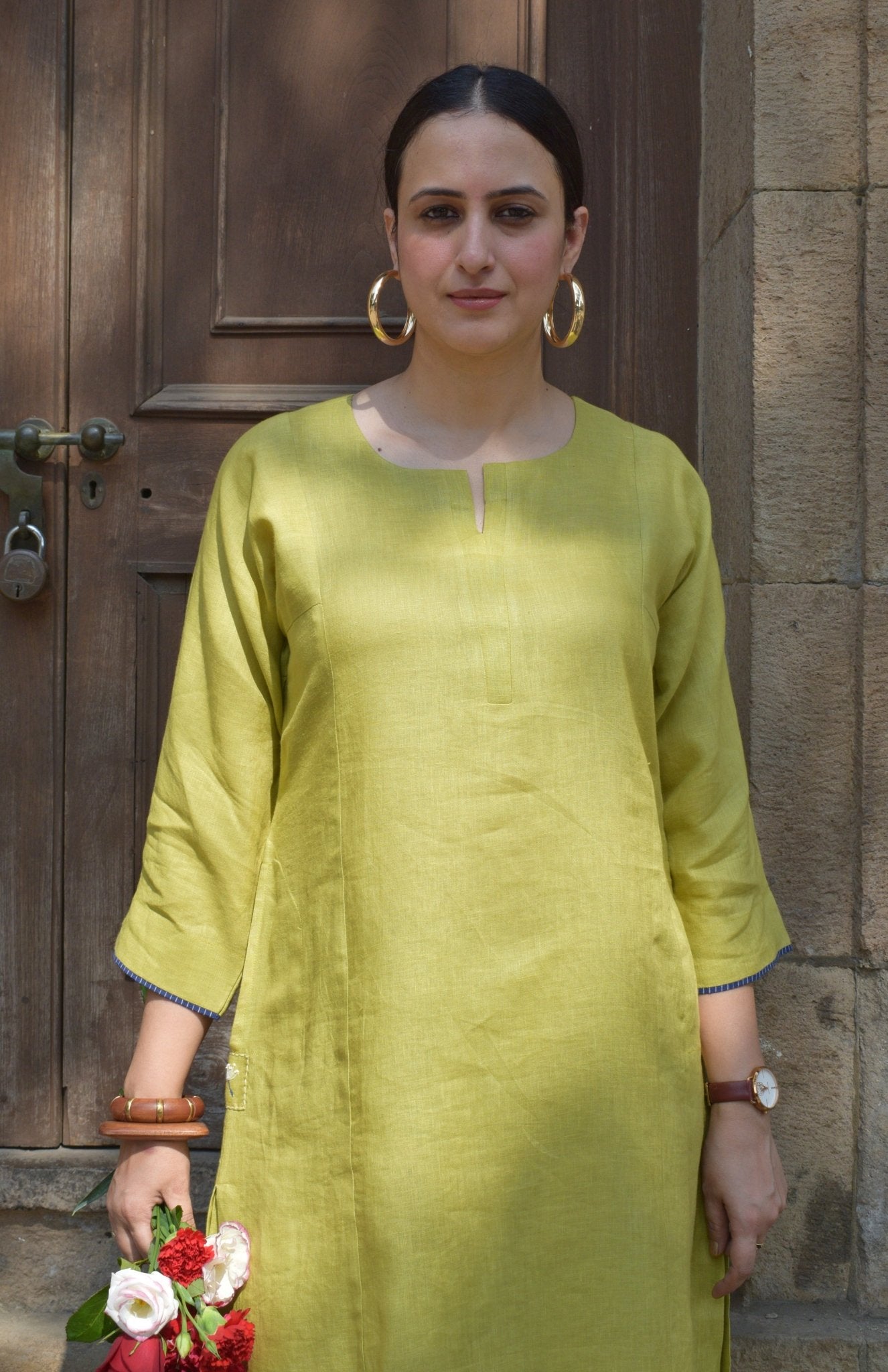 Fresh Lime Linen Co Ord Set - CiceroniKurta Set, Everyday WearHouse of Moxa