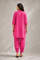 Fuchsia Pink Khadi Cotton Co-ord Set - CiceroniKurta Set, Everyday WearSutra Art of Clothing