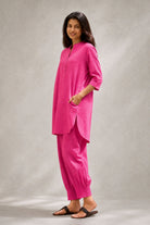Fuchsia Pink Khadi Cotton Co-ord Set - CiceroniKurta Set, Everyday WearSutra Art of Clothing
