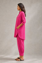 Fuchsia Pink Khadi Cotton Co-ord Set - CiceroniKurta Set, Everyday WearSutra Art of Clothing