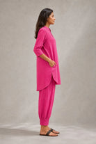 Fuchsia Pink Khadi Cotton Co-ord Set - CiceroniKurta Set, Everyday WearSutra Art of Clothing