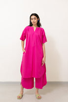 Fuchsia Tunic Co - ord Set - CiceroniKurta Set, Everyday WearSilai Studio