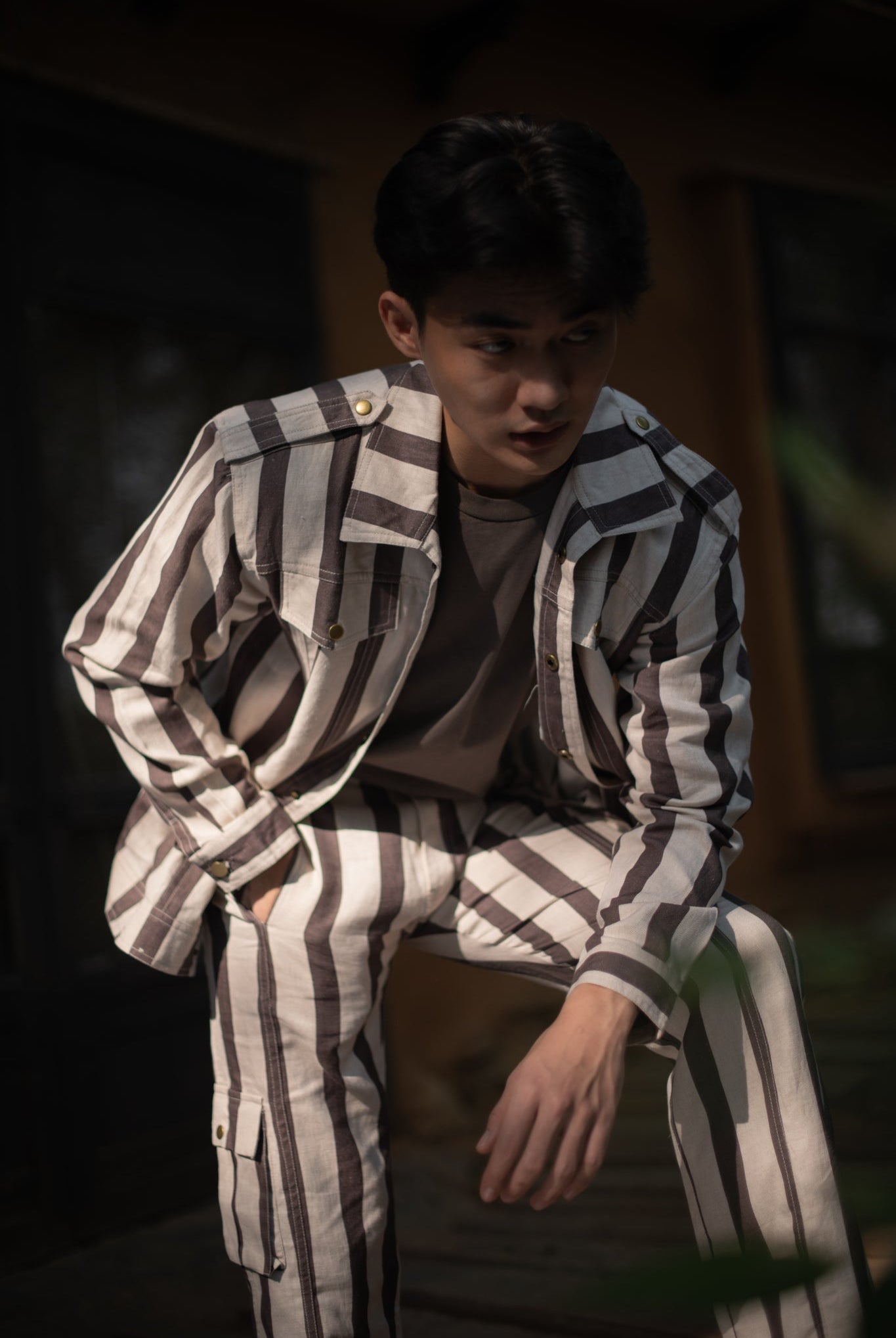 Fuji Worker Pants - Grey Stripe - CiceroniPantsThe Terra Tribe