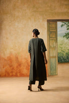 Fulard Kurta Set - Charcoal Grey - CiceroniKurta Set, Festive WearKhyati Rughani