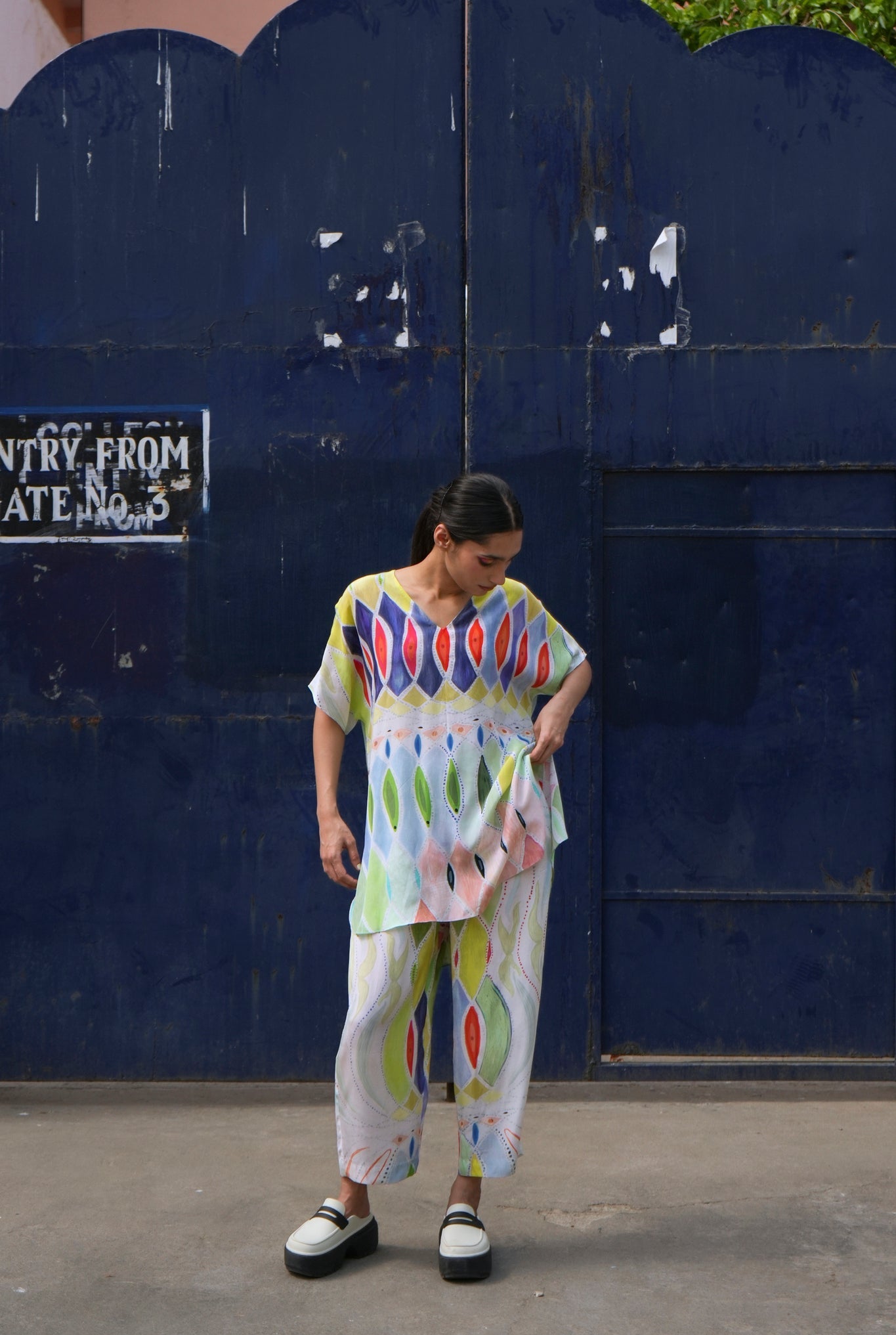 Garden Co - ord Set In Athangudi Pastel Print - CiceroniCo - ord SetNIKYTA