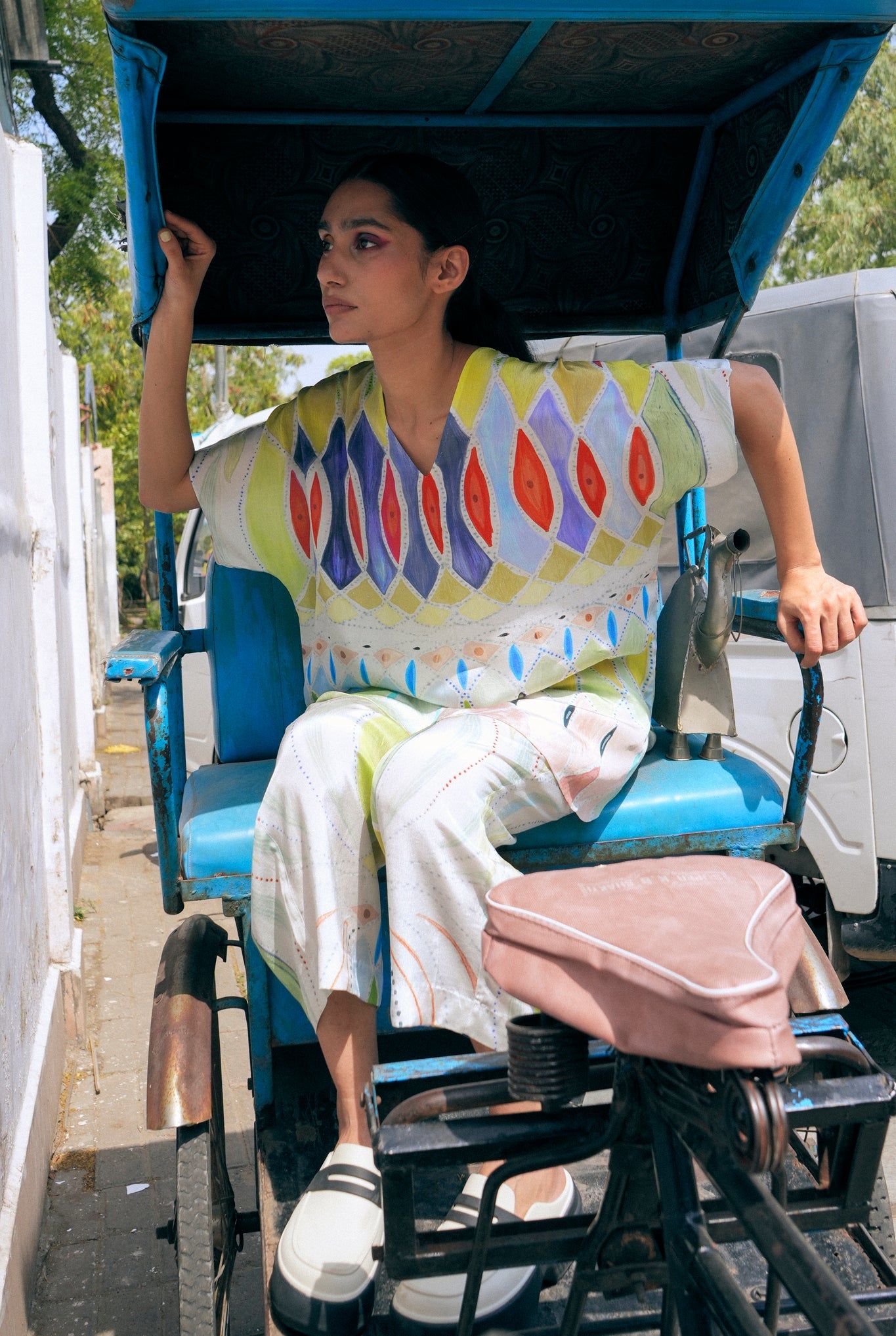 Garden Co - ord Set In Athangudi Pastel Print - CiceroniCo - ord SetNIKYTA