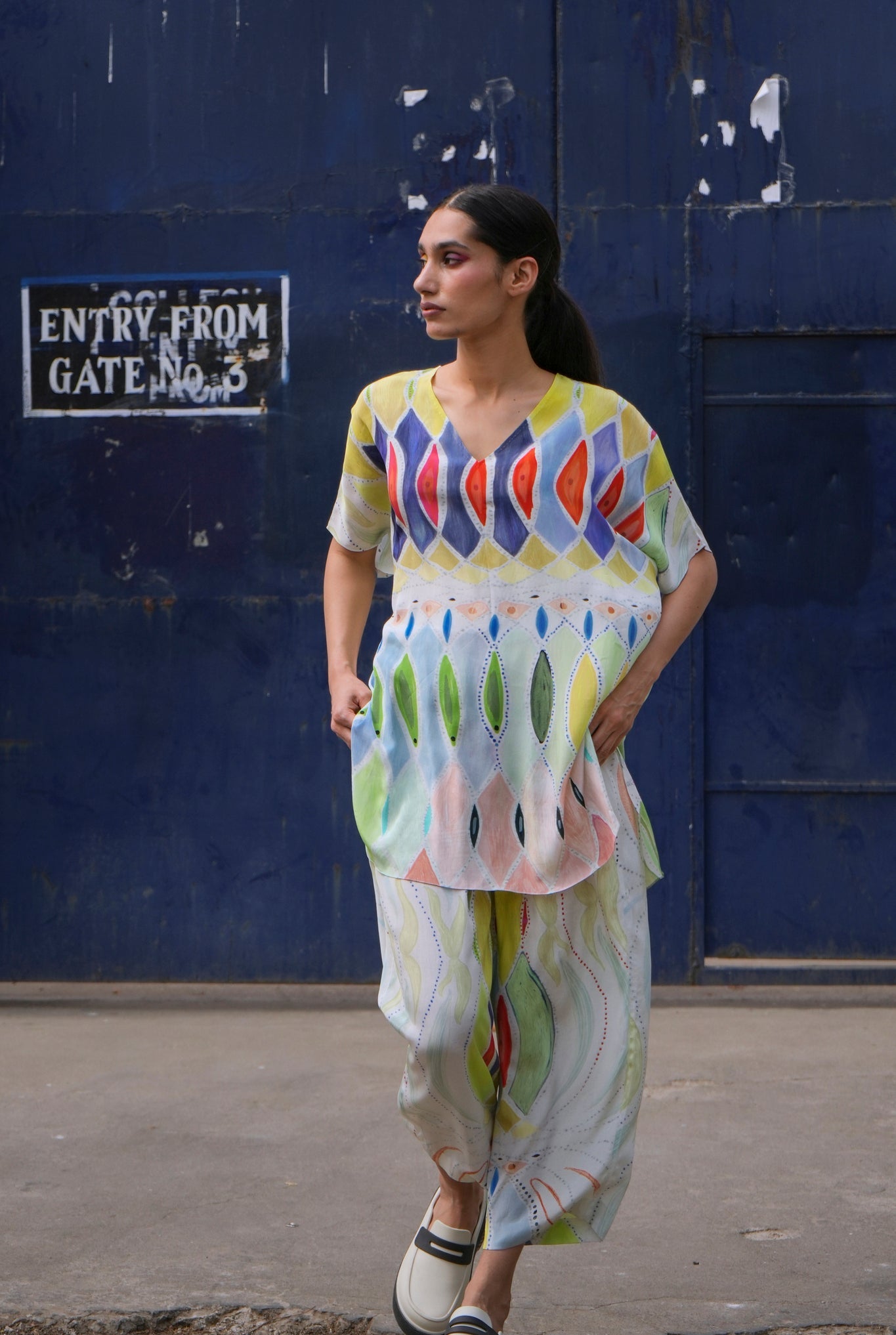 Garden Co - ord Set In Athangudi Pastel Print - CiceroniCo - ord SetNIKYTA