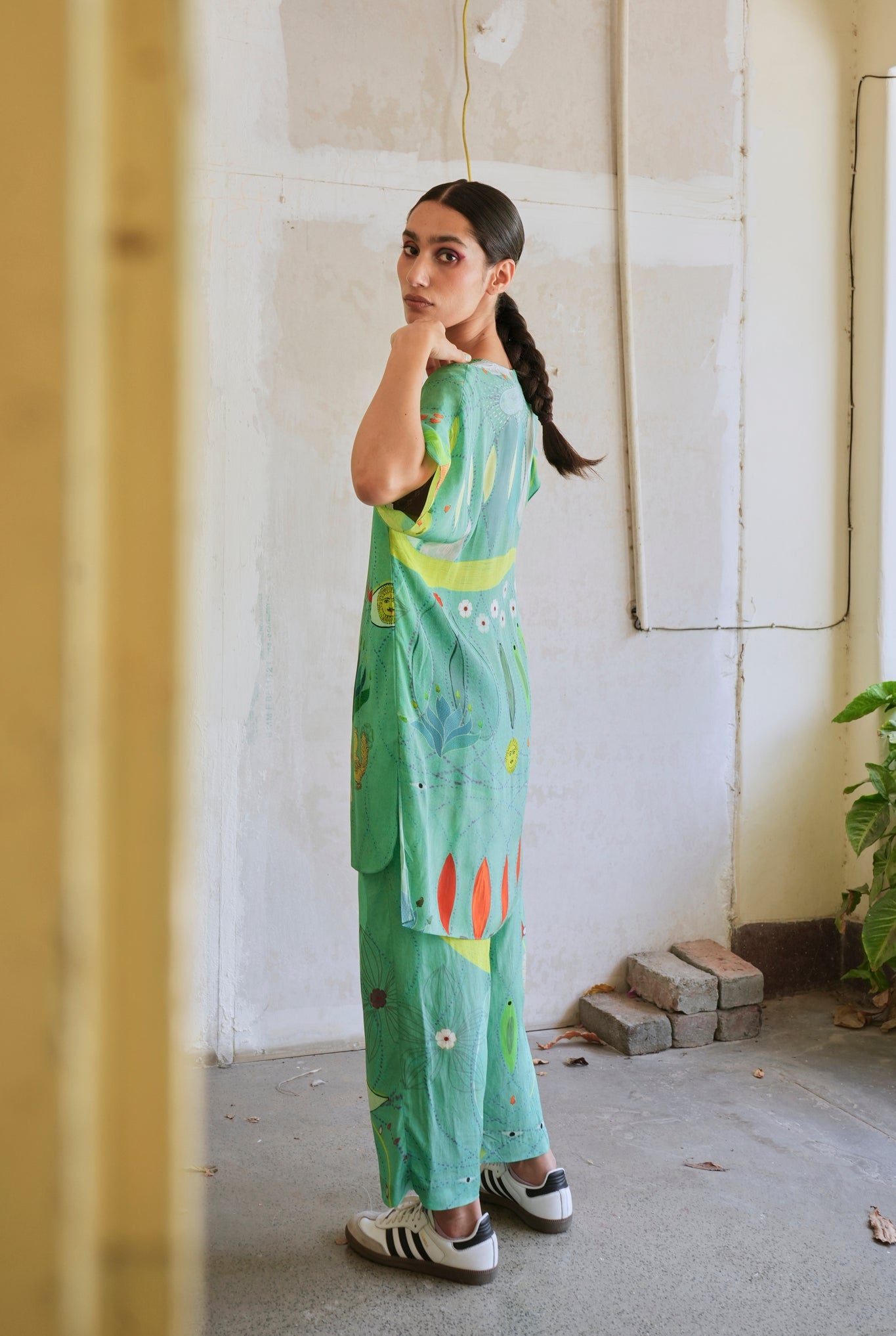 Garden Co - ord Set In Chetti Green Print - CiceroniCo - ord SetNIKYTA