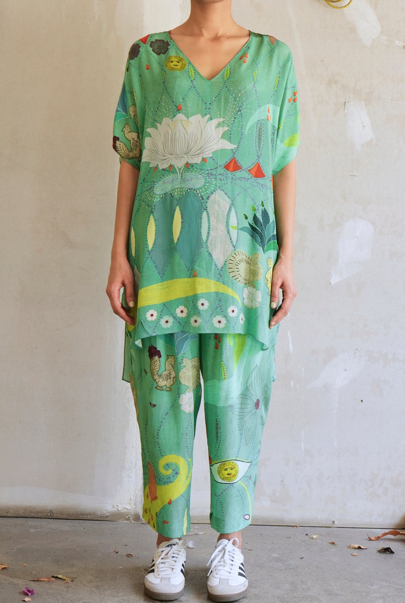 Garden Co - ord Set In Chetti Green Print - CiceroniCo - ord SetNIKYTA