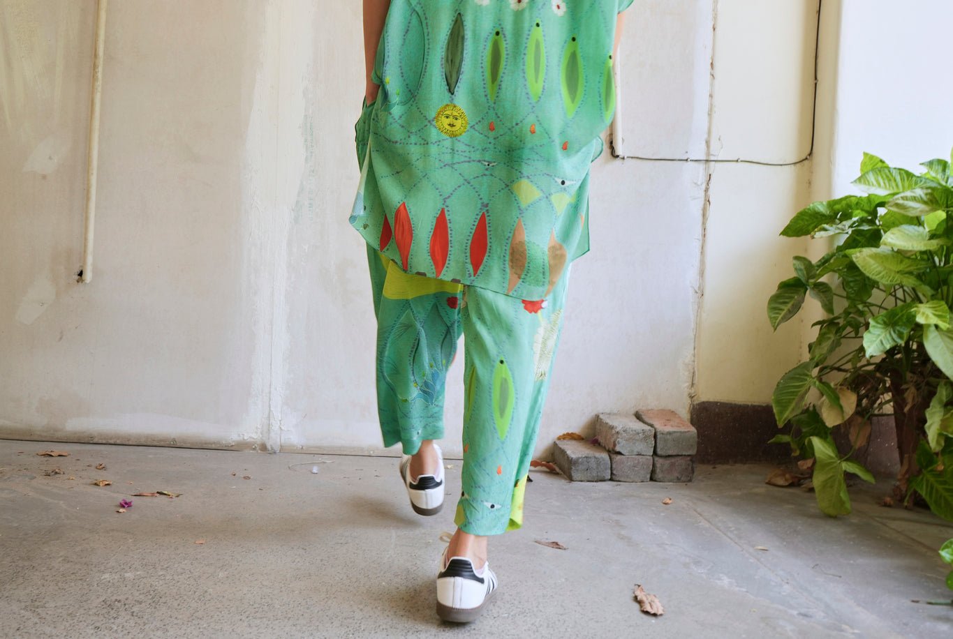 Garden Co - ord Set In Chetti Green Print - CiceroniCo - ord SetNIKYTA