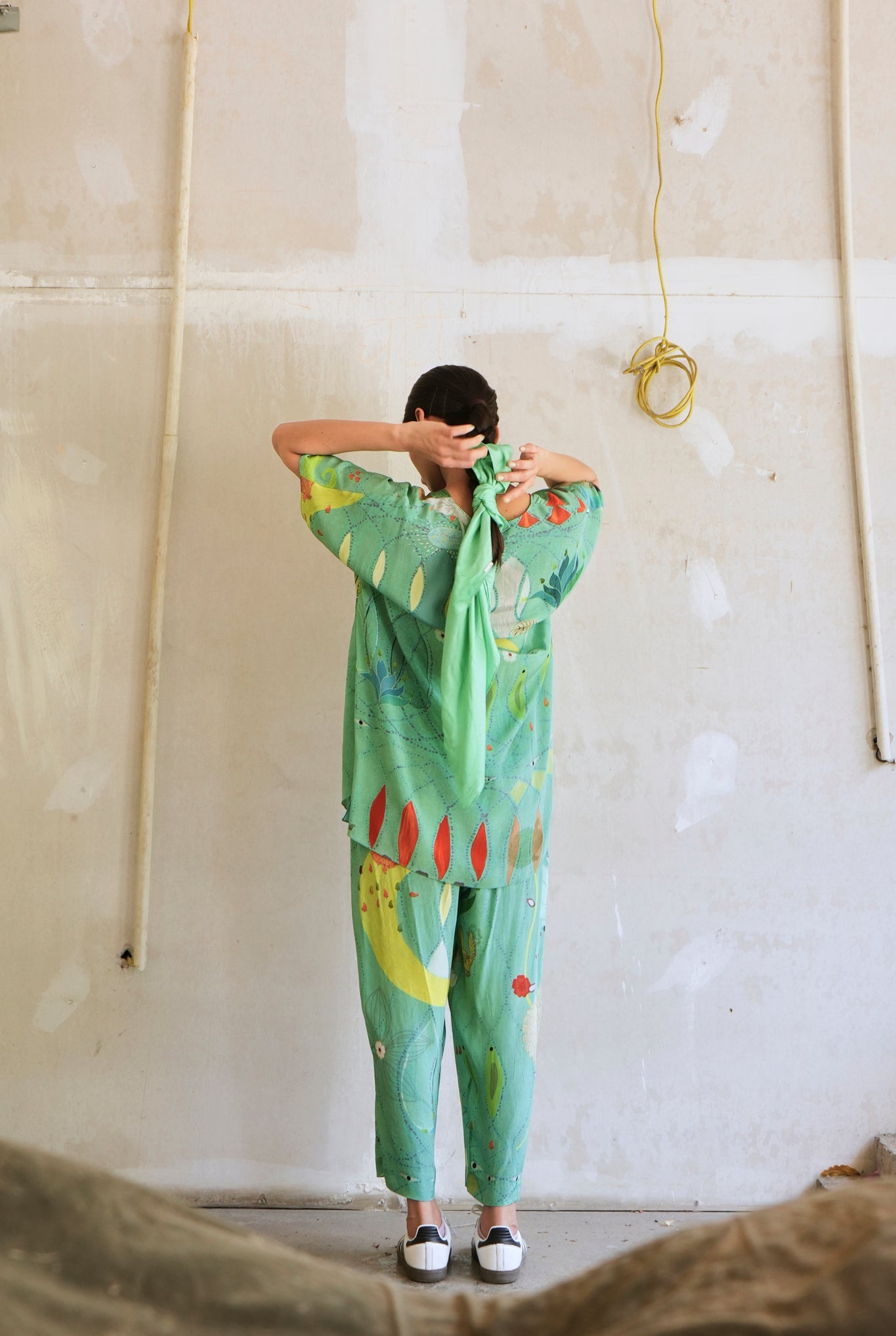 Garden Co - ord Set In Chetti Green Print - CiceroniCo - ord SetNIKYTA