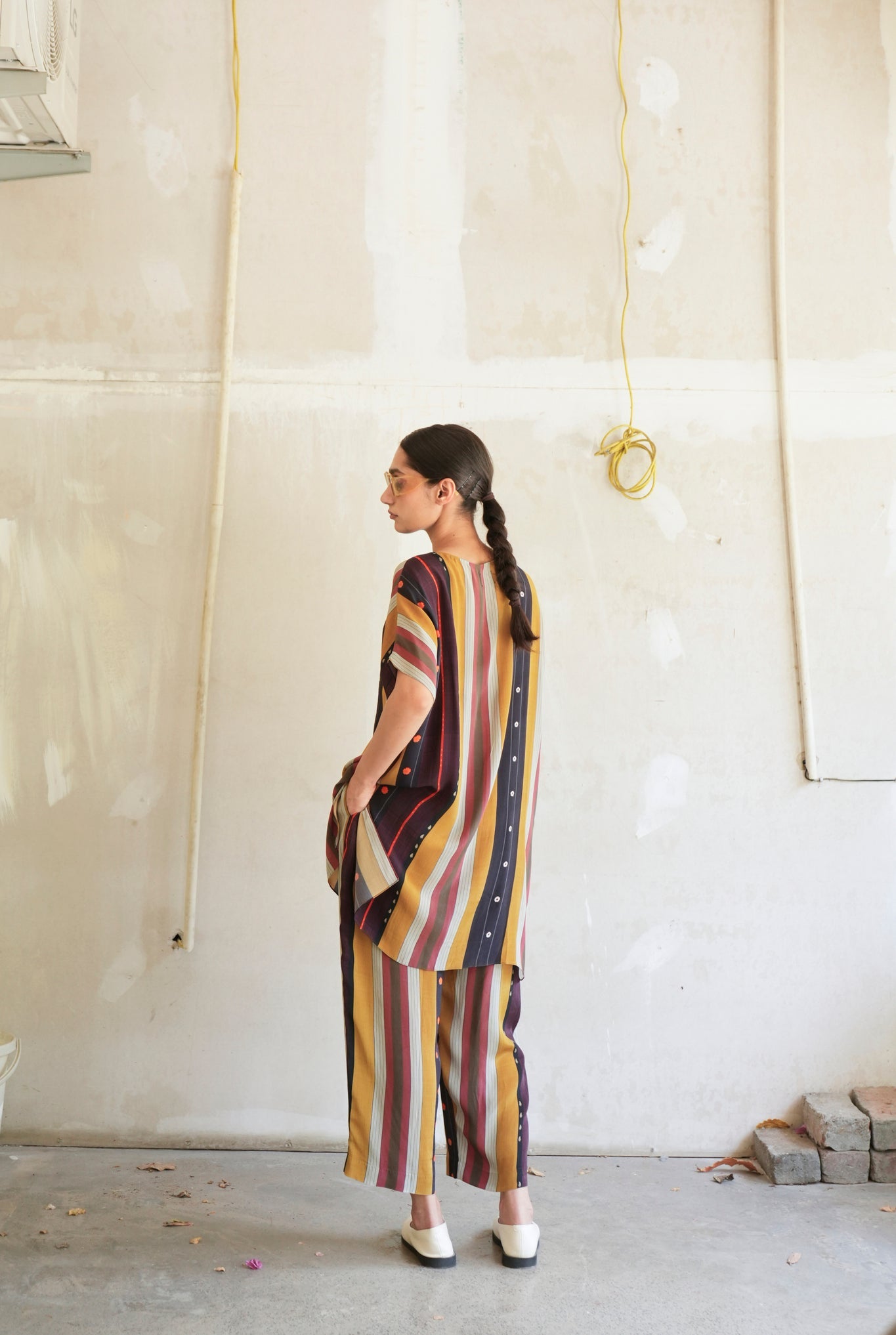 Garden Co - ord Set In Nadu Stripes Print - CiceroniCo - ord SetNIKYTA