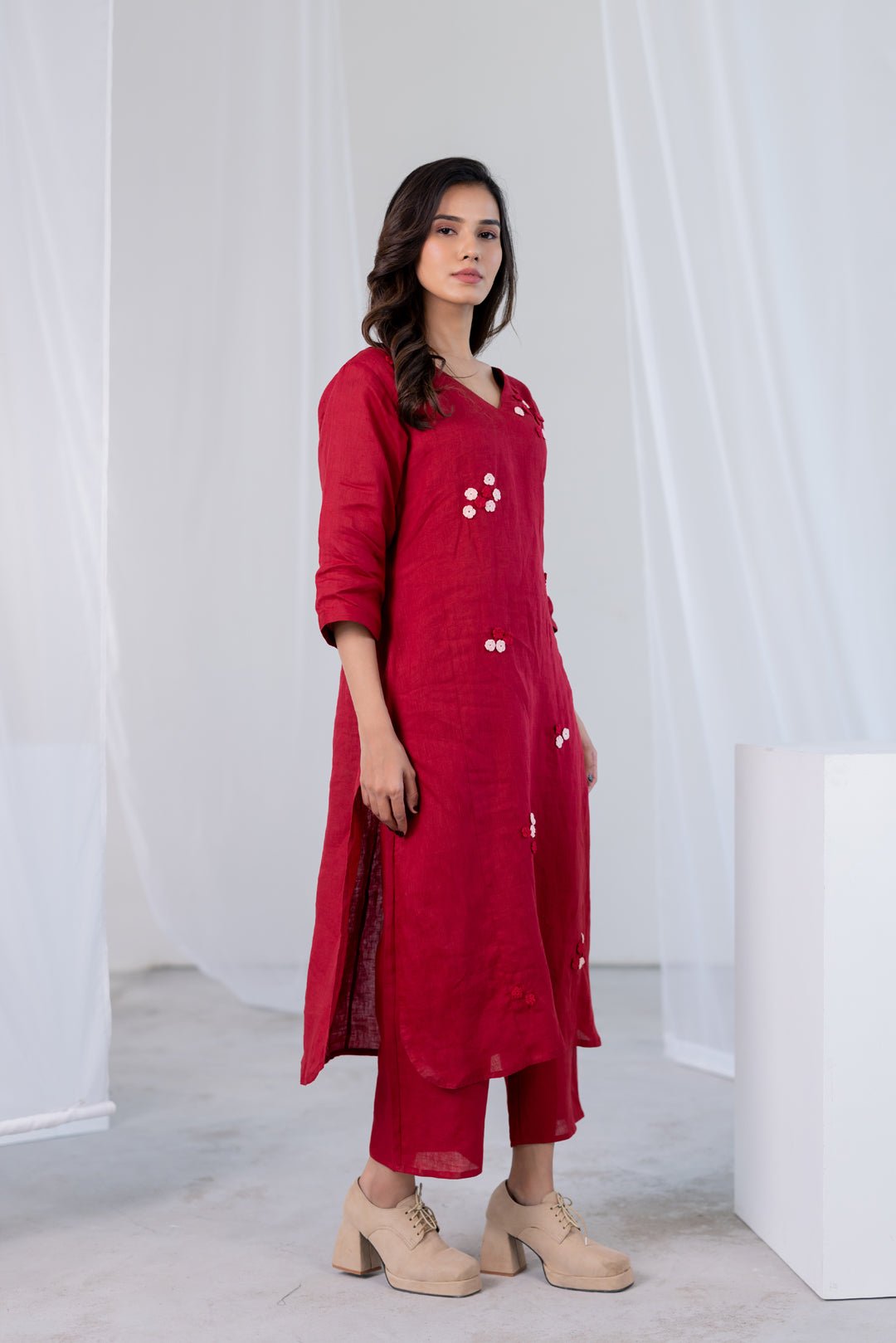 Garnet Blossom Kurta Set - CiceroniKurta Set, Everyday WearSilai Studio