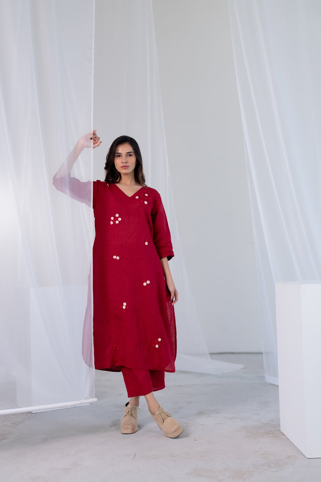 Garnet Blossom Kurta Set - CiceroniKurta Set, Everyday WearSilai Studio
