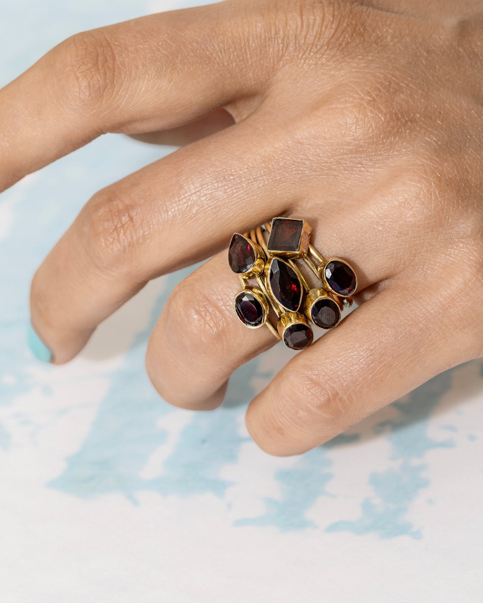 Garnet Stack Ring - CiceroniRingUnbent