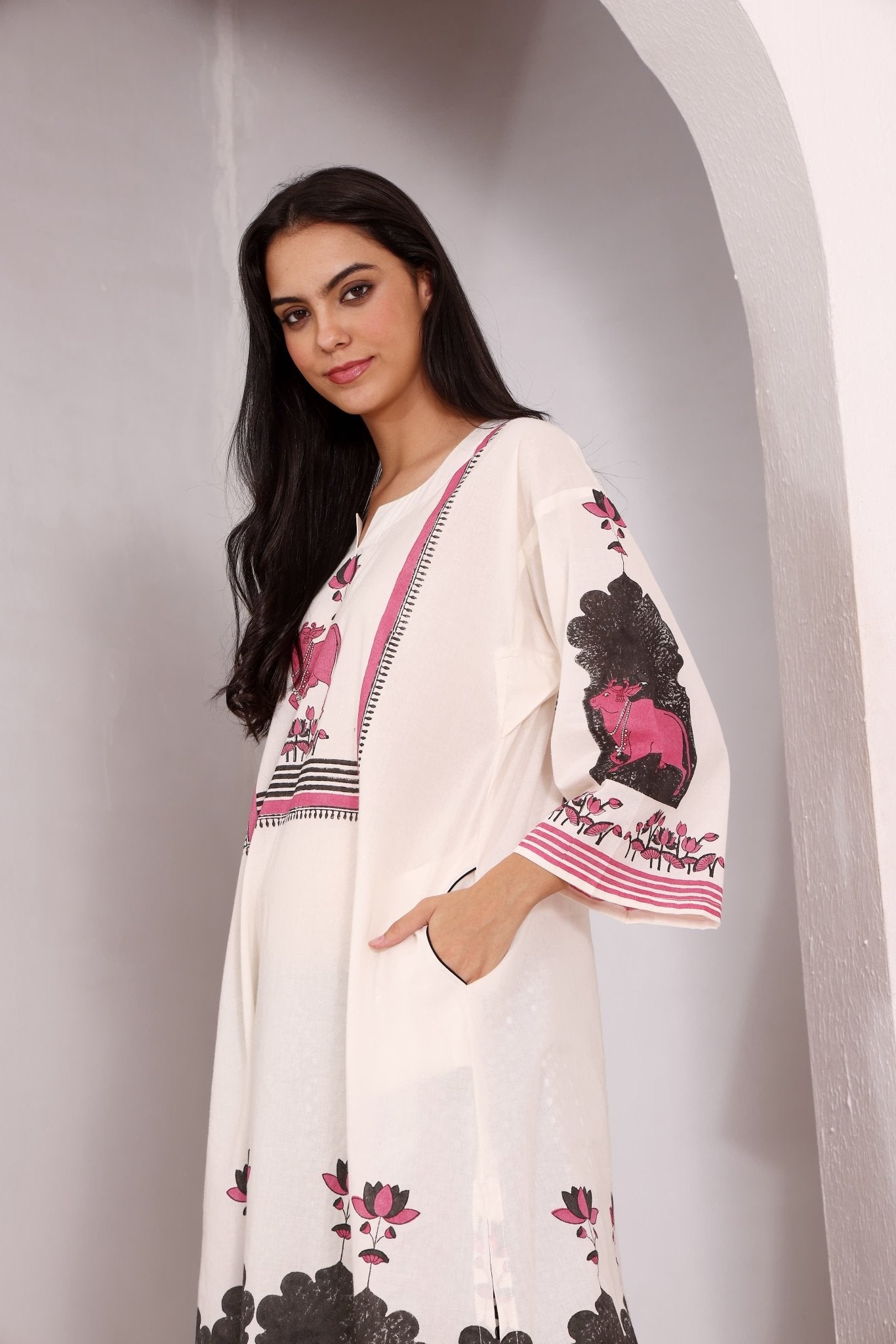 Gauri Set - Black and Pink - CiceroniKurta Set, Everyday WearSheetal Joshi Verma