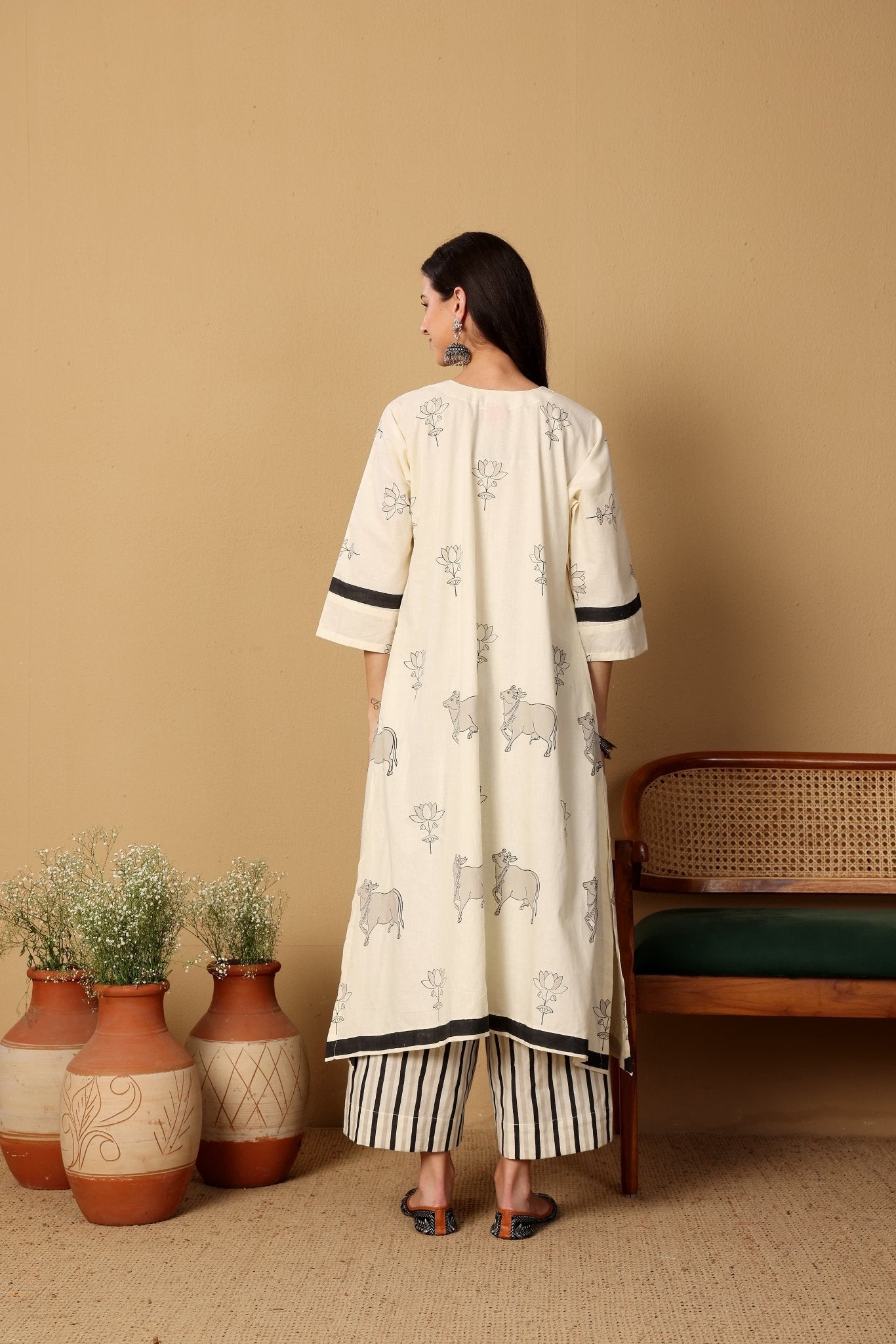 Gauri Set - Grey and White - CiceroniKurta Set, Everyday WearSheetal Joshi Verma