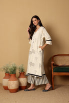Gauri Set - Grey and White - CiceroniKurta Set, Everyday WearSheetal Joshi Verma