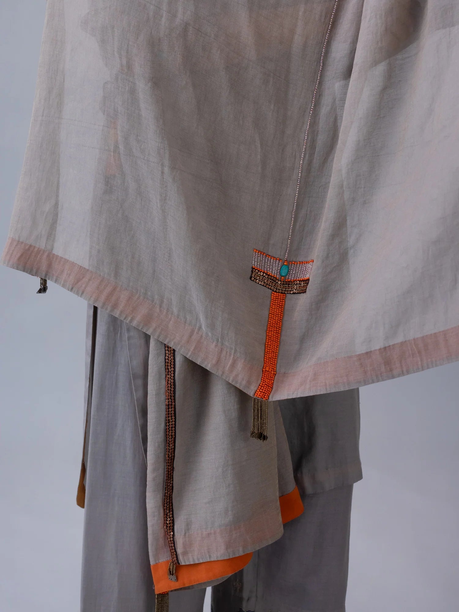 Gawa Grey Dupatta - CiceroniDupattaShades of India