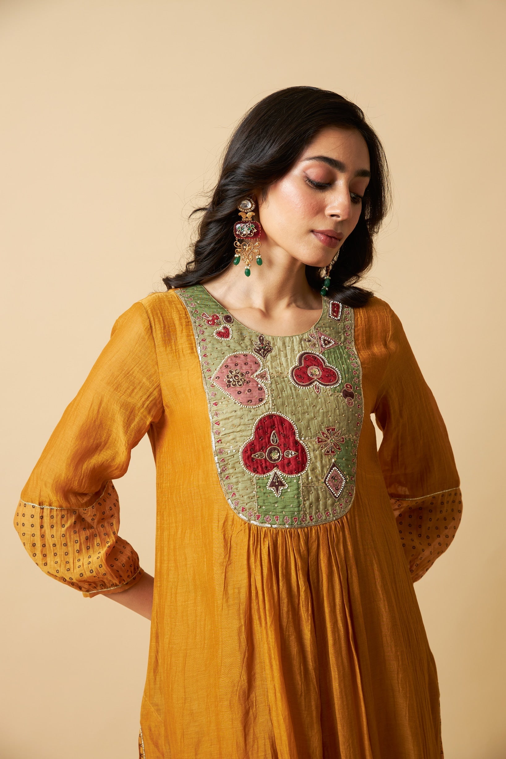 Genda Phool Embroidered Kurta Set- Set of 3 - CiceroniKurta Set, Festive WearPants and Pajamas