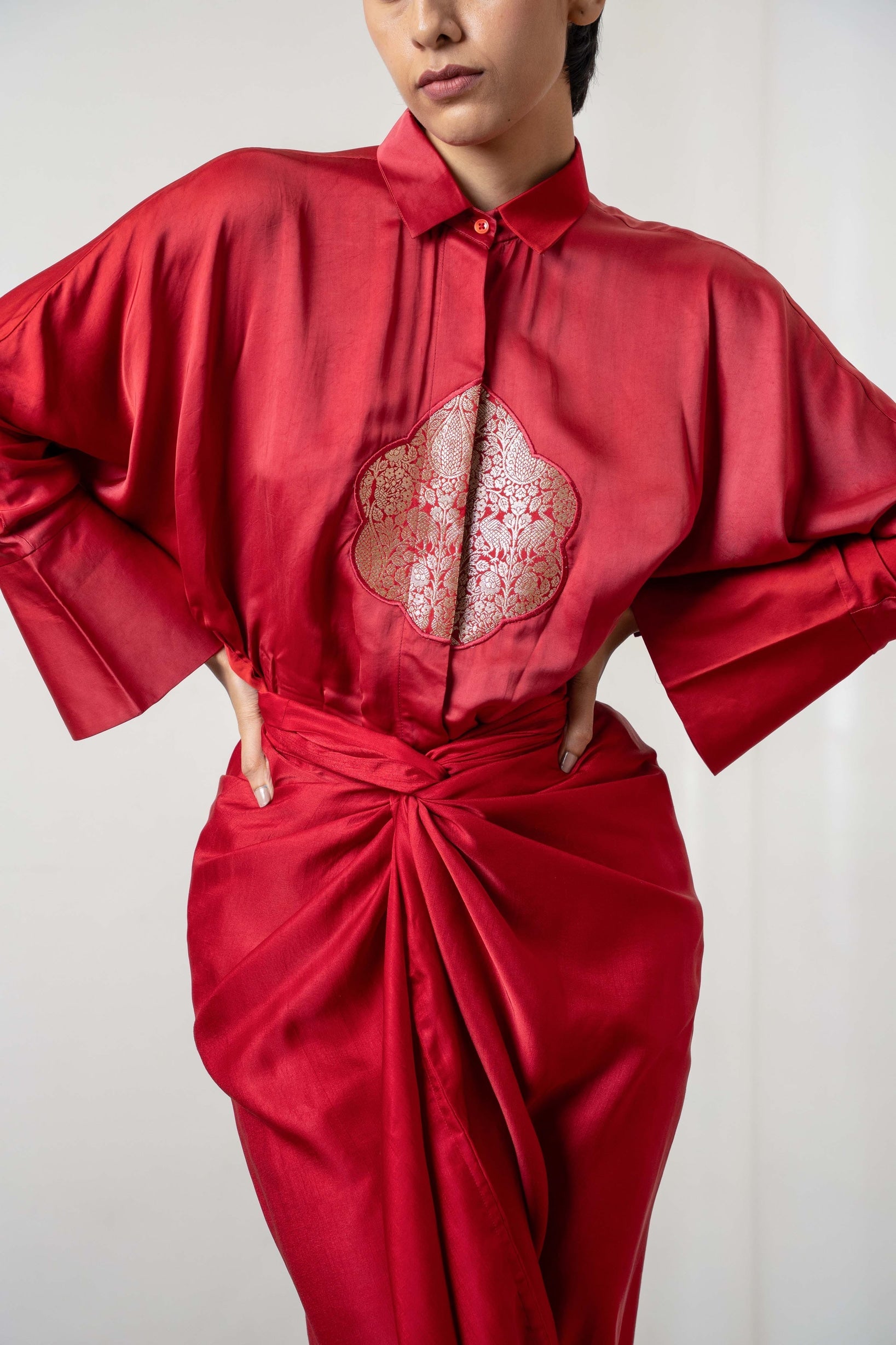 Gigi Shirt In Maroon - CiceroniWomen ShirtsShriya Singhi