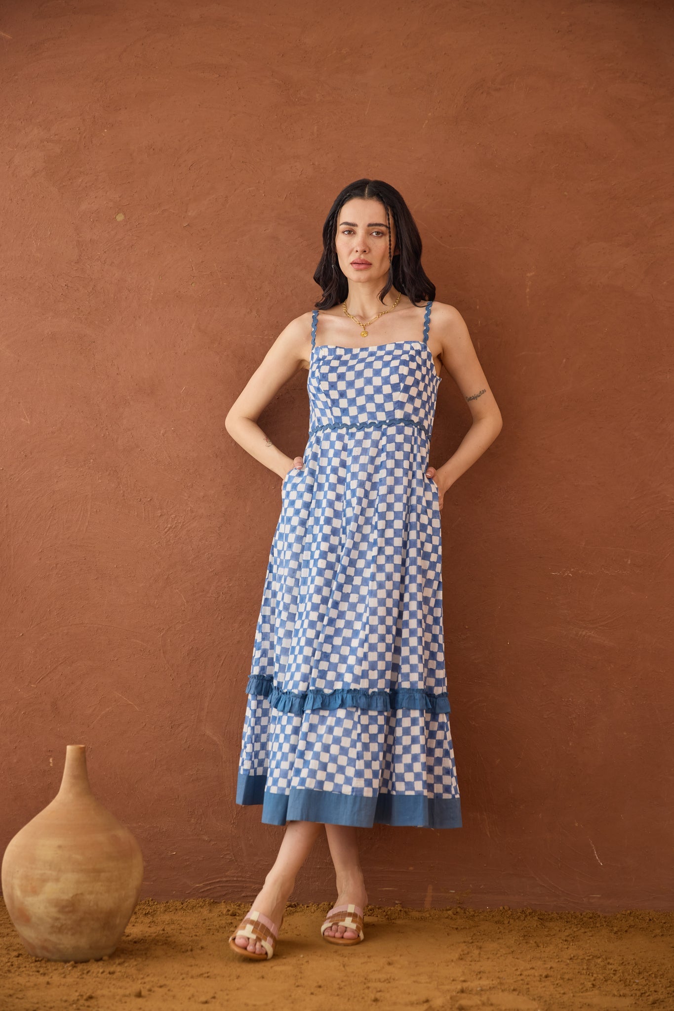 Gingham Sky Dress - CiceroniDressesTaro