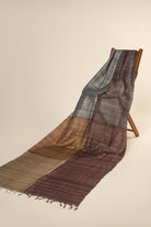 Gingham Tussar Peace Silk Scarf - CiceroniMens ScarfAeshaane