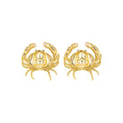 Gold Crab Studs - CiceroniEarringUnbent