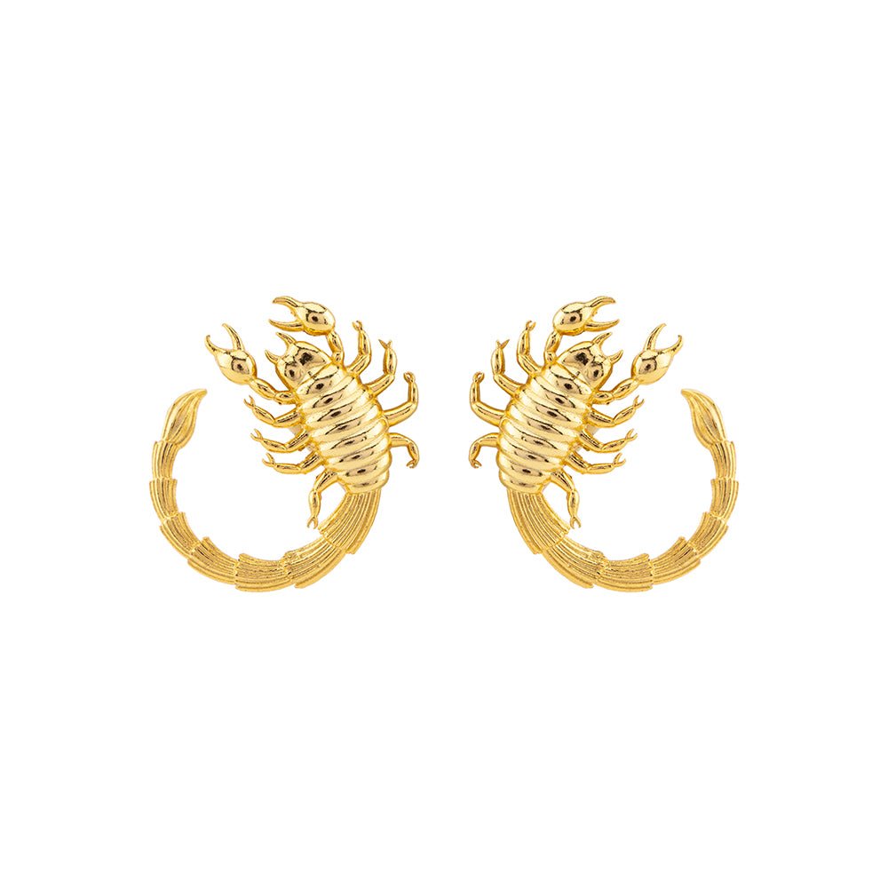 Gold Scorpion Studs - CiceroniEarringUnbent