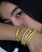 Golden Enamel Bangle Bracelet - CiceroniBraceletsThe Loom Art