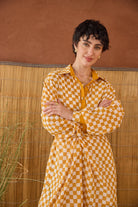 Golden Hour Gingham Shirt Dress - CiceroniDressesTaro