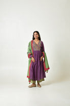 Grape Sun Embroidered Kurta Set with Dupatta - CiceroniKurta SetPants and Pajamas