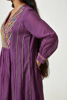 Grape Sun Embroidered Kurta Set - CiceroniKurta SetPants and Pajamas