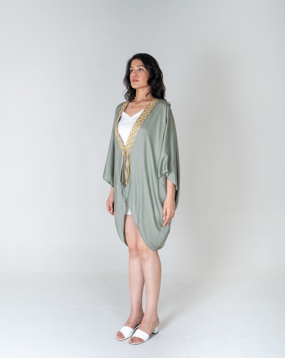 Green Braided Short Cape - CiceroniCapeNeora