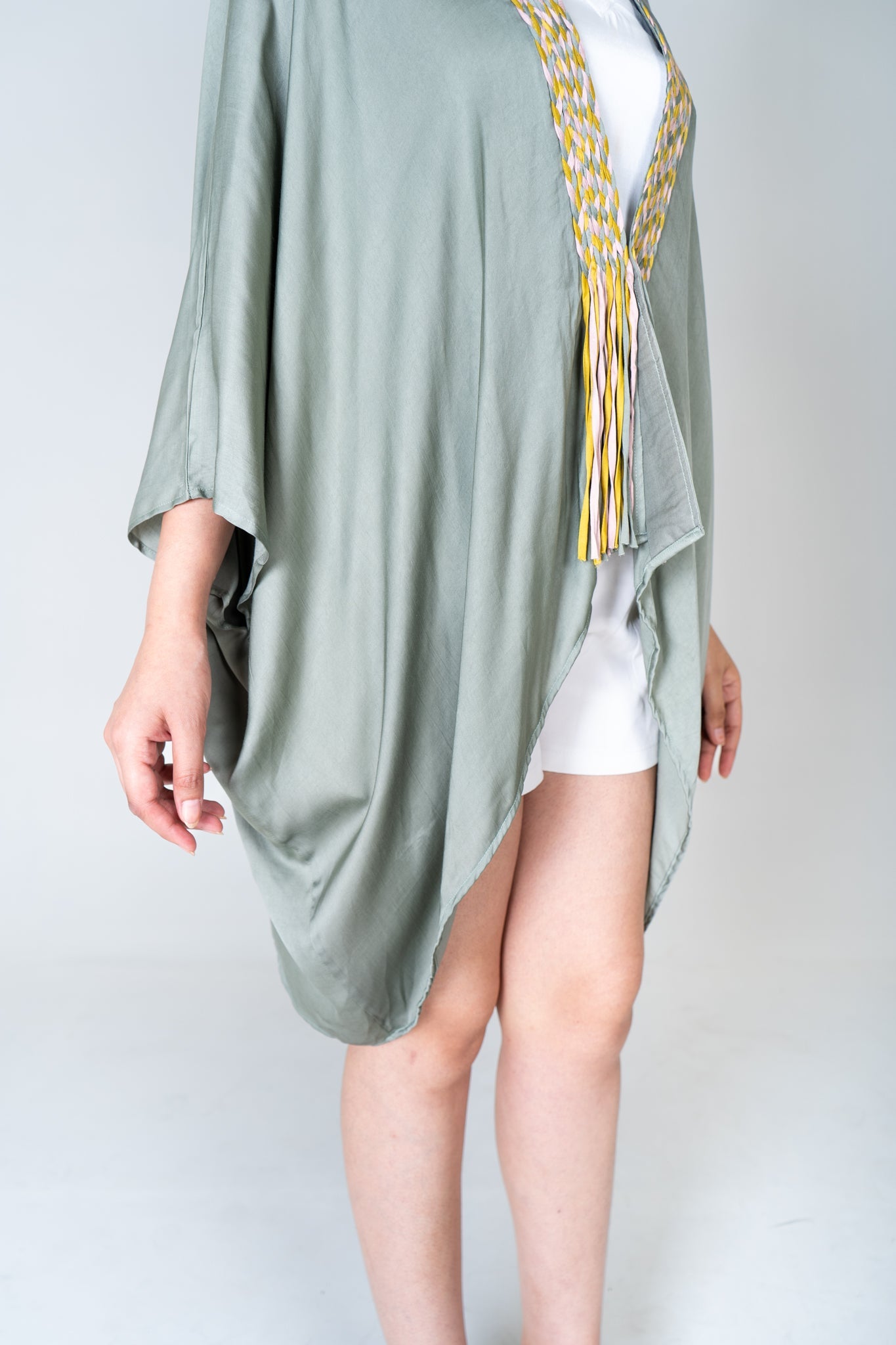 Green Braided Short Cape - CiceroniCapeNeora