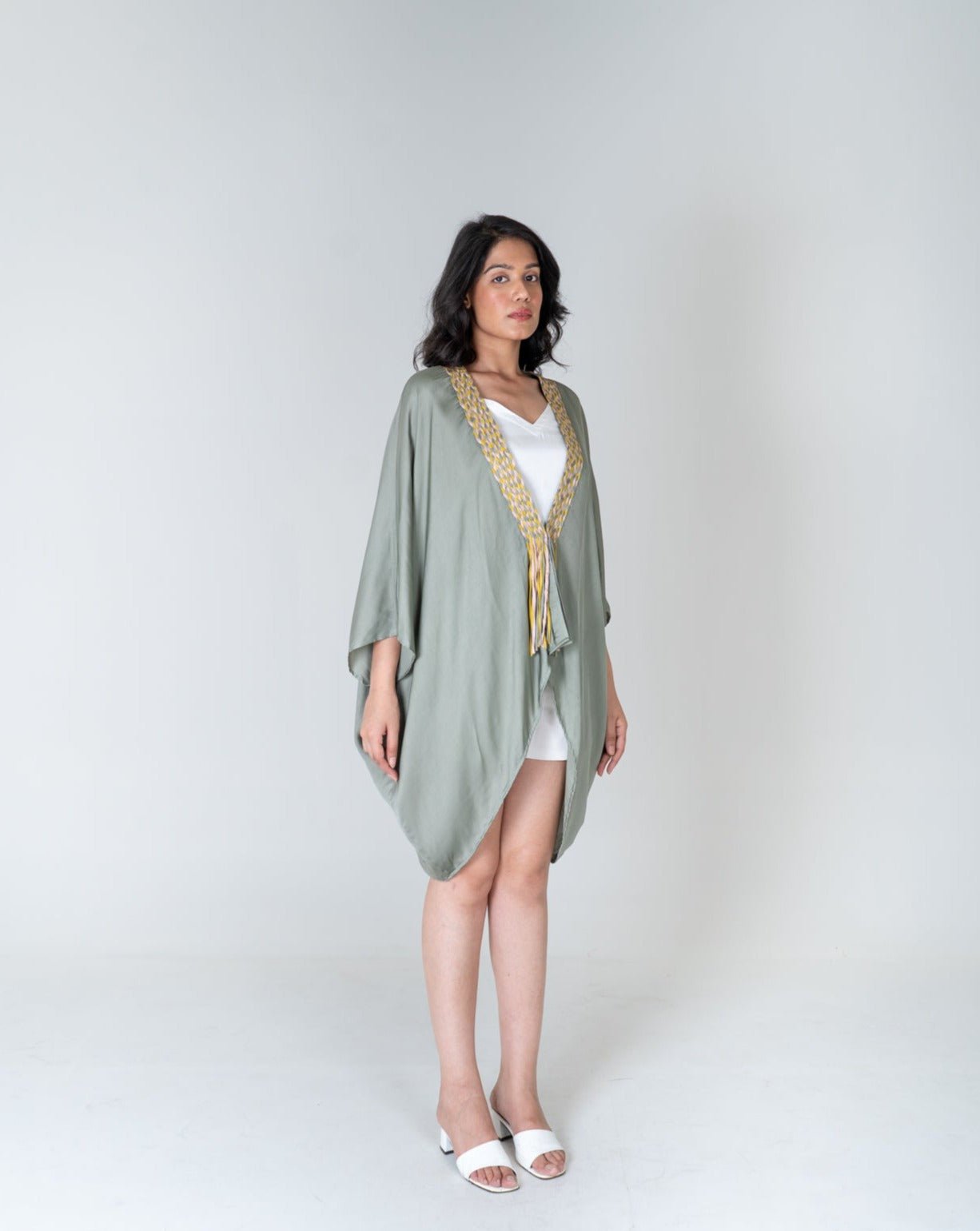 Green Braided Short Cape - CiceroniCapeNeora