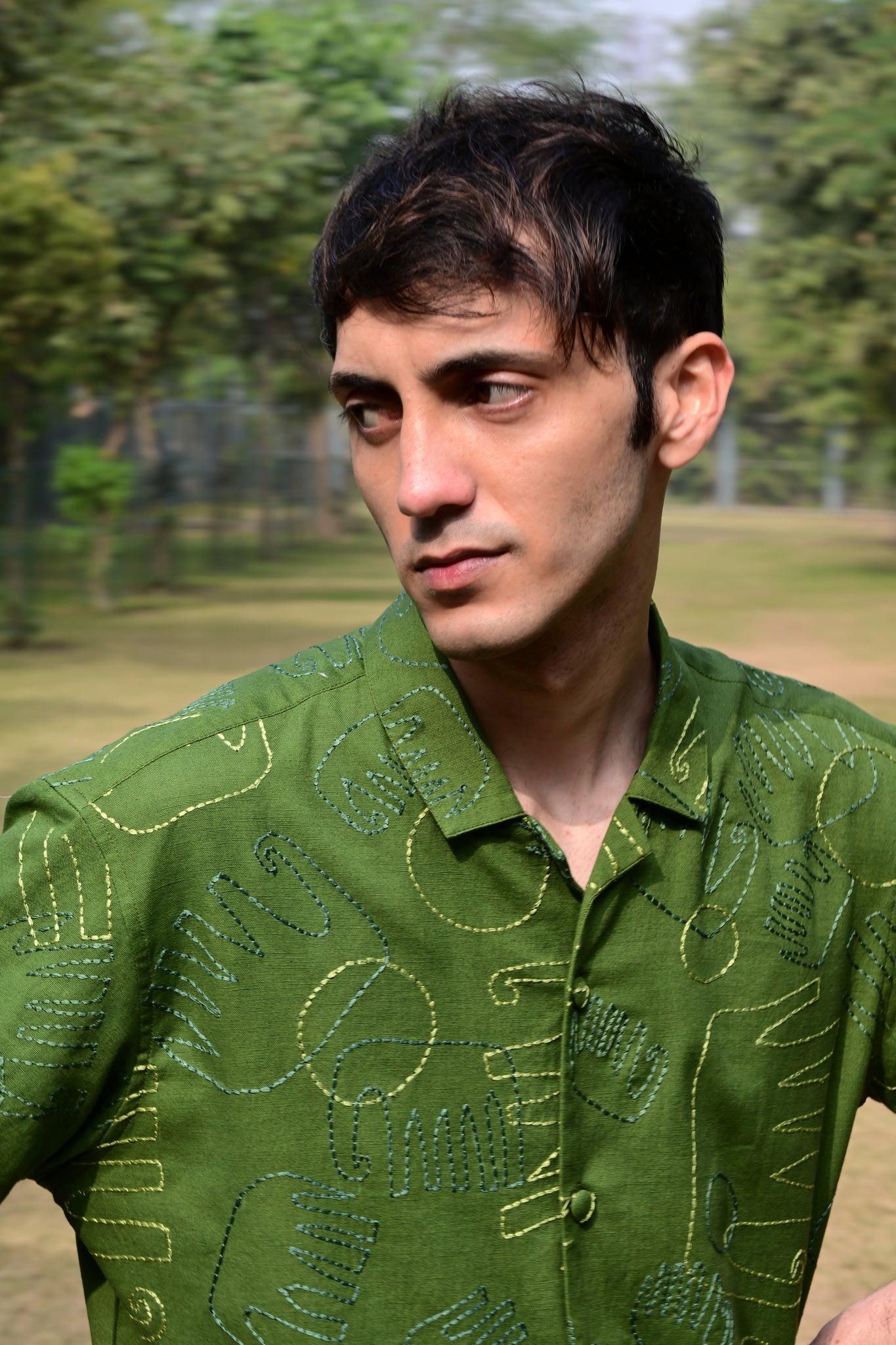 Green Embroidered Shirt - CiceroniMen ShirtsRAAS Life