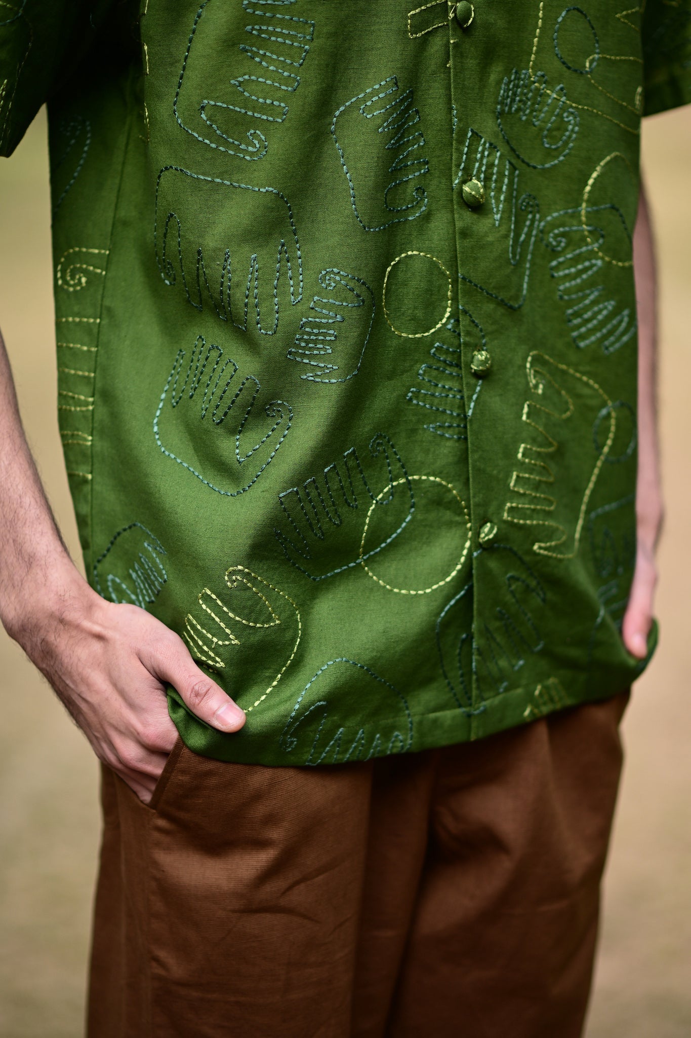 Green Embroidered Shirt - CiceroniMen ShirtsRAAS Life