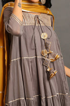 Grey Shama Kurta Pants Set - CiceroniKurta Set, Festive WearOmaana